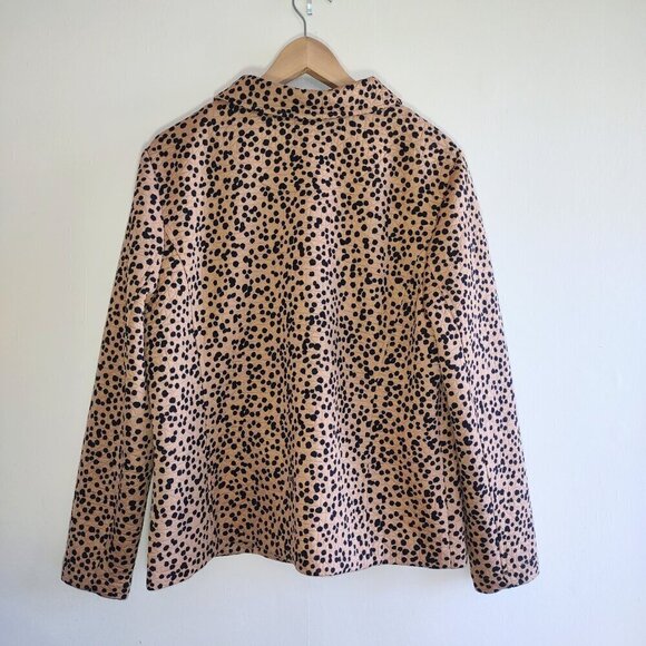 Cheetah Animal Print Jacket Isaac Mizrahi Full Zip Pockets Boho Chic Size Large - Picture 5 of 7